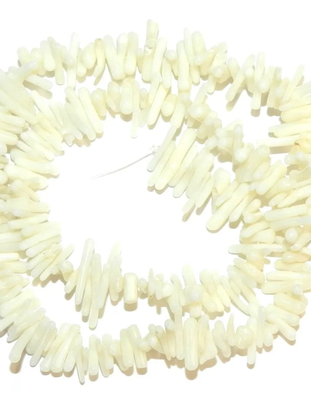 White Small 10mm - 14mm Bamboo Coral Cupolini Freeform Branch Beads 16